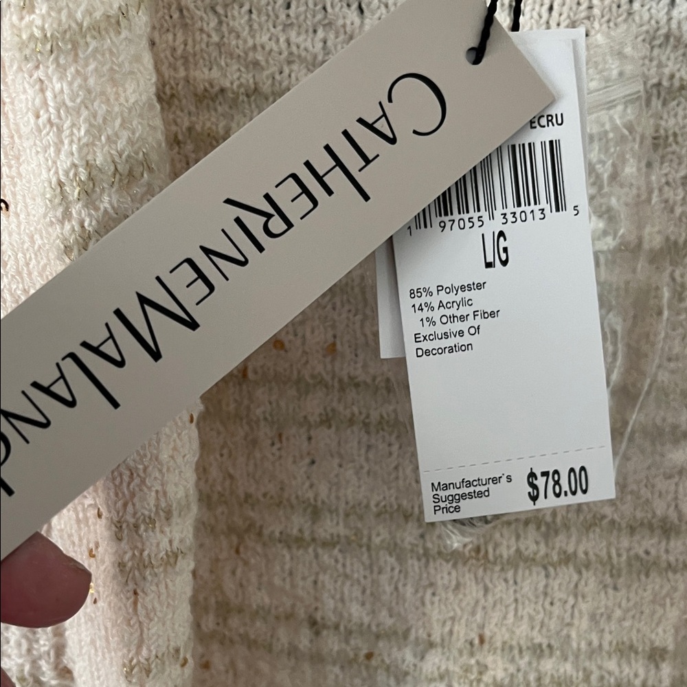 Catherine Malandrino Women's Cream Textured Cardigan with gold inlays nwt - Picture 3 of 6